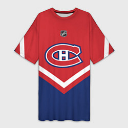 Футболка женская длинная NHL: Montreal Canadiens, цвет: 3D-принт
