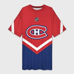 Футболка женская длинная NHL: Montreal Canadiens, цвет: 3D-принт