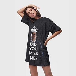 Футболка женская длинная Keep Calm & Did You Miss Me?, цвет: 3D-принт — фото 2