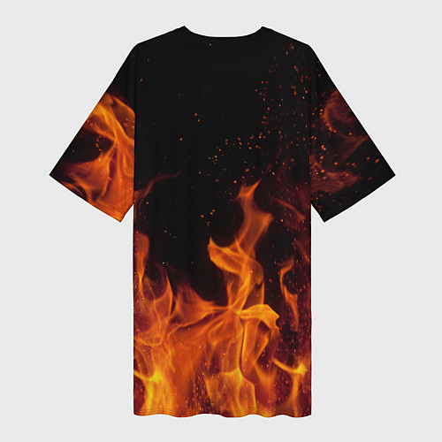 Женская длинная футболка Linkin Park: Hell Flame / 3D-принт – фото 2