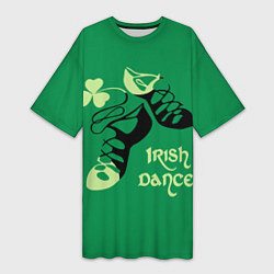 Женская длинная футболка Ireland, Irish dance