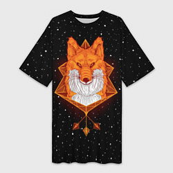 Женская длинная футболка Огненный лис