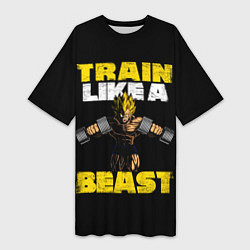 Футболка женская длинная Train Like a Beast, цвет: 3D-принт