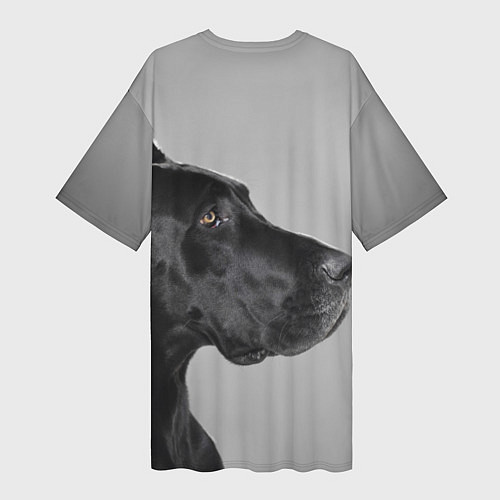 Женская длинная футболка Черненый дог / 3D-принт – фото 2
