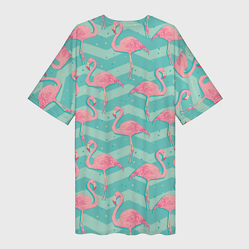 Женская длинная футболка Flamingo Pattern / 3D-принт – фото 2
