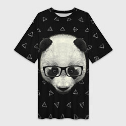 Женская длинная футболка Умная панда