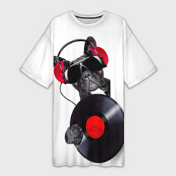 Женская длинная футболка DJ бульдог
