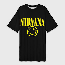 Женская длинная футболка Nirvana Rock