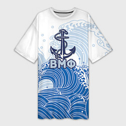Женская длинная футболка ВМФ: морские волны