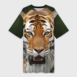 Женская длинная футболка Рык тигра