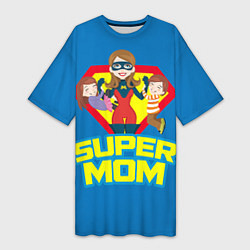 Женская длинная футболка Супермама