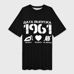 Футболка женская длинная Дата выпуска 1961, цвет: 3D-принт