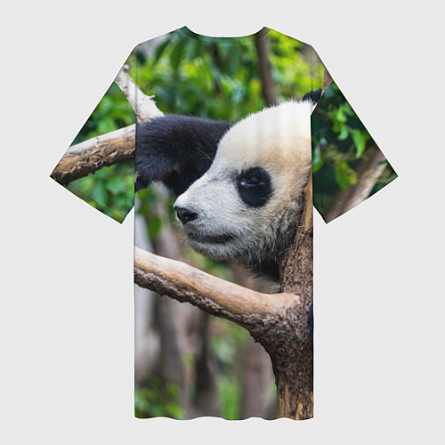 Женская длинная футболка Бамбуковый медведь / 3D-принт – фото 2