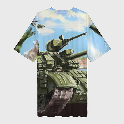 Женская длинная футболка Защитники / 3D-принт – фото 2