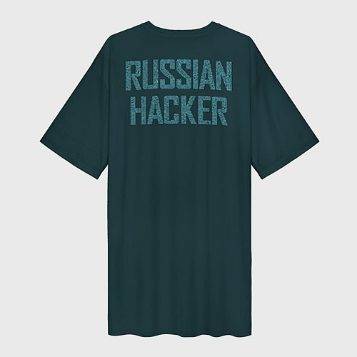 Женская длинная футболка Русский хакер / 3D-принт – фото 2