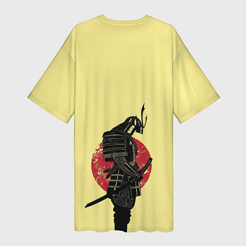 Женская длинная футболка Японский самурай (честь) / 3D-принт – фото 2
