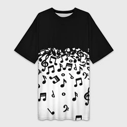 Женская длинная футболка Поглощение музыкой