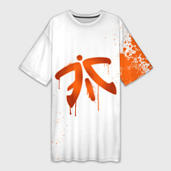 Футболка женская длинная Fnatic: White collection, цвет: 3D-принт