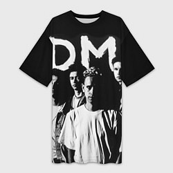 Женская длинная футболка Depeche mode: black
