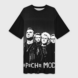 Футболка женская длинная Depeche Mode: mono, цвет: 3D-принт