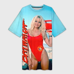 Женская длинная футболка Baywatch: Pamela Anderson