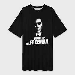 Женская длинная футболка Wake up Mr. Freeman