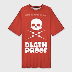 Футболка женская длинная Deatch Proof Skull, цвет: 3D-принт