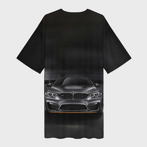 Женская длинная футболка BMW серебро / 3D-принт – фото 2