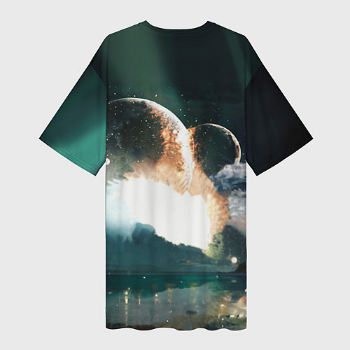 Женская длинная футболка Dead by April: Worlds Collide / 3D-принт – фото 2