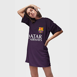Футболка женская длинная Barcelona FC: Violet, цвет: 3D-принт — фото 2