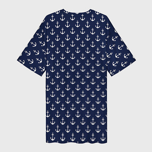 Женская длинная футболка Морские якоря / 3D-принт – фото 2