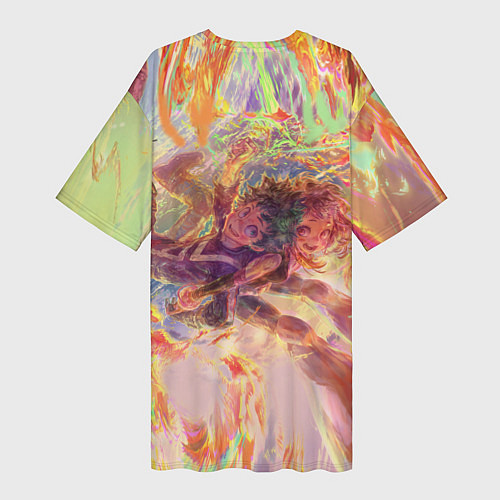 Женская длинная футболка Моя геройская академия / 3D-принт – фото 2