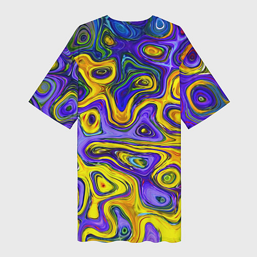 Женская длинная футболка Цветная текстура / 3D-принт – фото 2