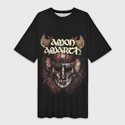 Футболка женская длинная Amon Amarth: Death Viking, цвет: 3D-принт