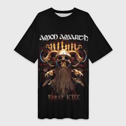 Футболка женская длинная Amon Amarth: First kill, цвет: 3D-принт