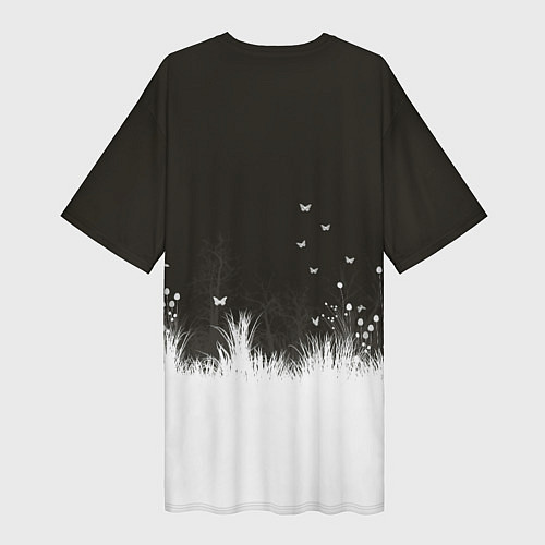 Женская длинная футболка Ночная полянка / 3D-принт – фото 2