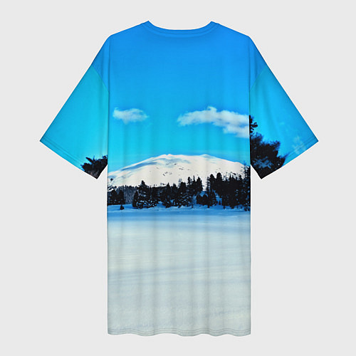 Женская длинная футболка Лыжный спорт / 3D-принт – фото 2