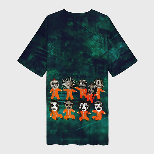 Женская длинная футболка Группа Slipknot / 3D-принт – фото 2