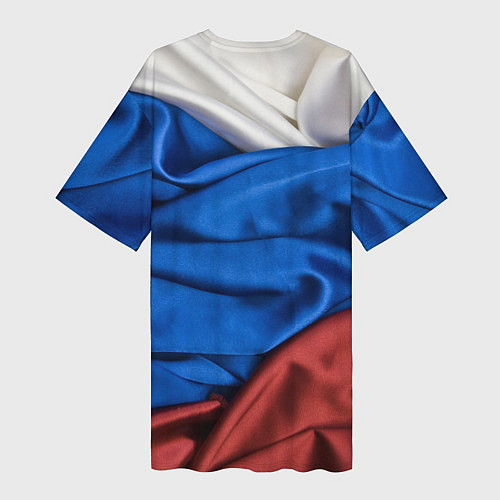 Женская длинная футболка Российский Триколор / 3D-принт – фото 2