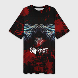 Женская длинная футболка Slipknot руки зомби