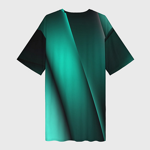 Женская длинная футболка Emerald lines / 3D-принт – фото 2