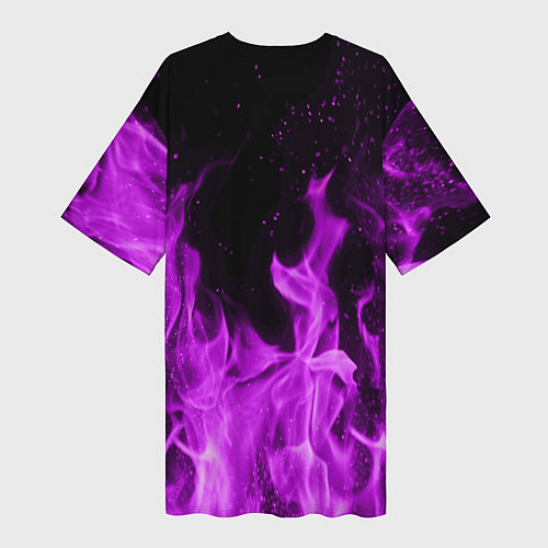 Женская длинная футболка Фиолетовый огонь / 3D-принт – фото 2