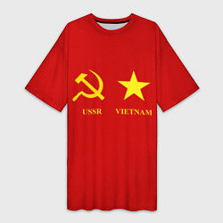 Женская длинная футболка СССР и Вьетнам