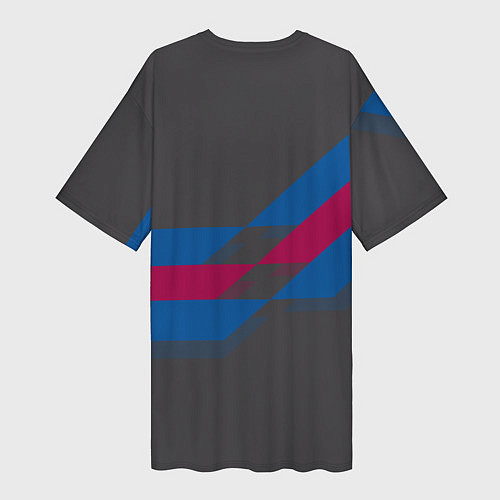 Женская длинная футболка Barcelona FC: Dark style / 3D-принт – фото 2