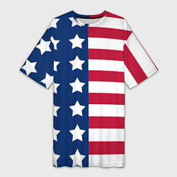Футболка женская длинная USA Flag, цвет: 3D-принт