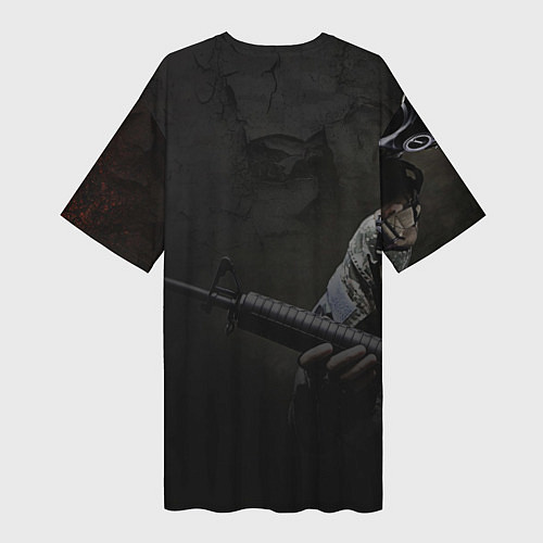 Женская длинная футболка CS:GO SWAT / 3D-принт – фото 2