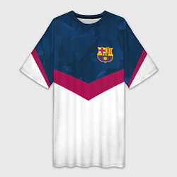 Футболка женская длинная Barcelona FC: Sport, цвет: 3D-принт