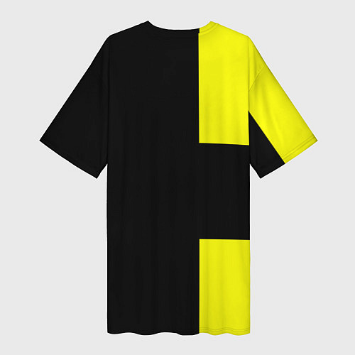 Женская длинная футболка BVB FC: Black style / 3D-принт – фото 2