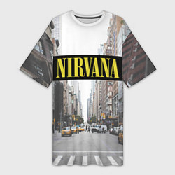 Женская длинная футболка Nirvana City