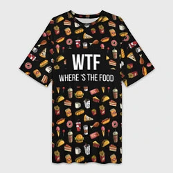 Женская длинная футболка WTF Food